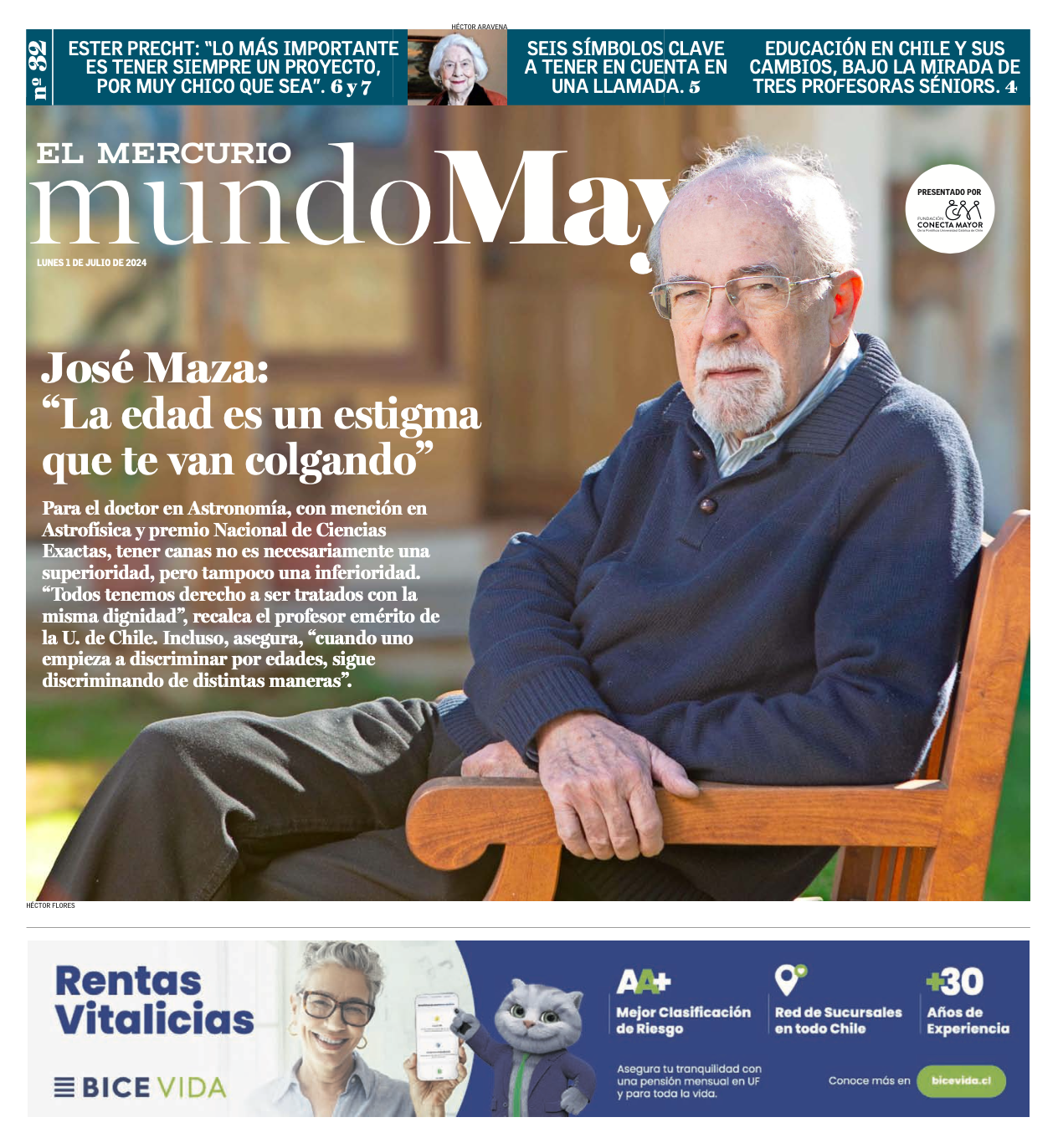 Portada revista Mundo Mayor con José Maza
