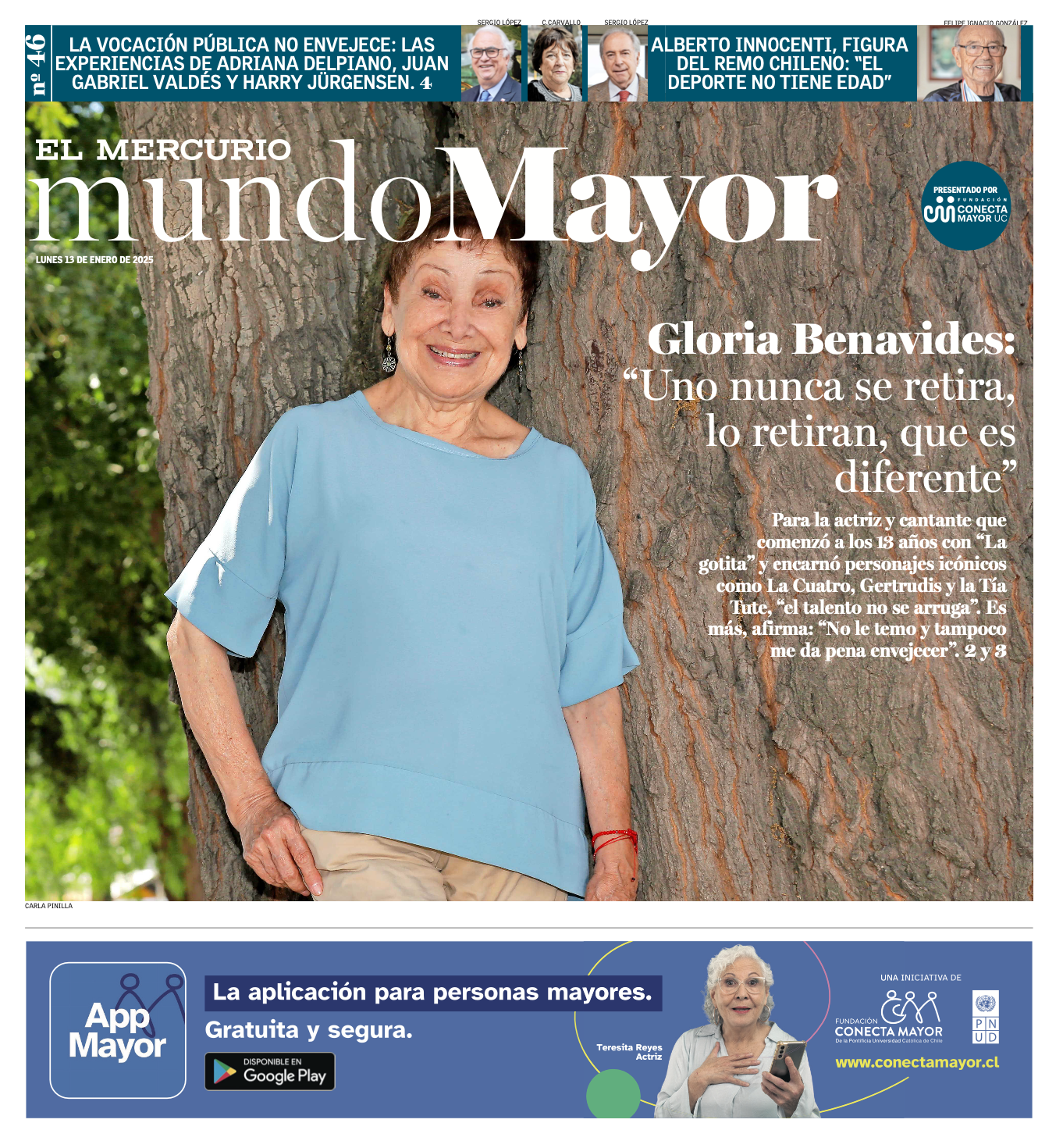 Portada revista Mundo Mayor edición 46 con Gloria Benavides