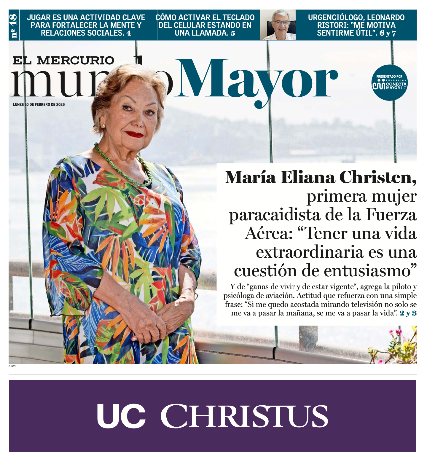 Portada de Mundo Mayor 48 con María Elena Christen