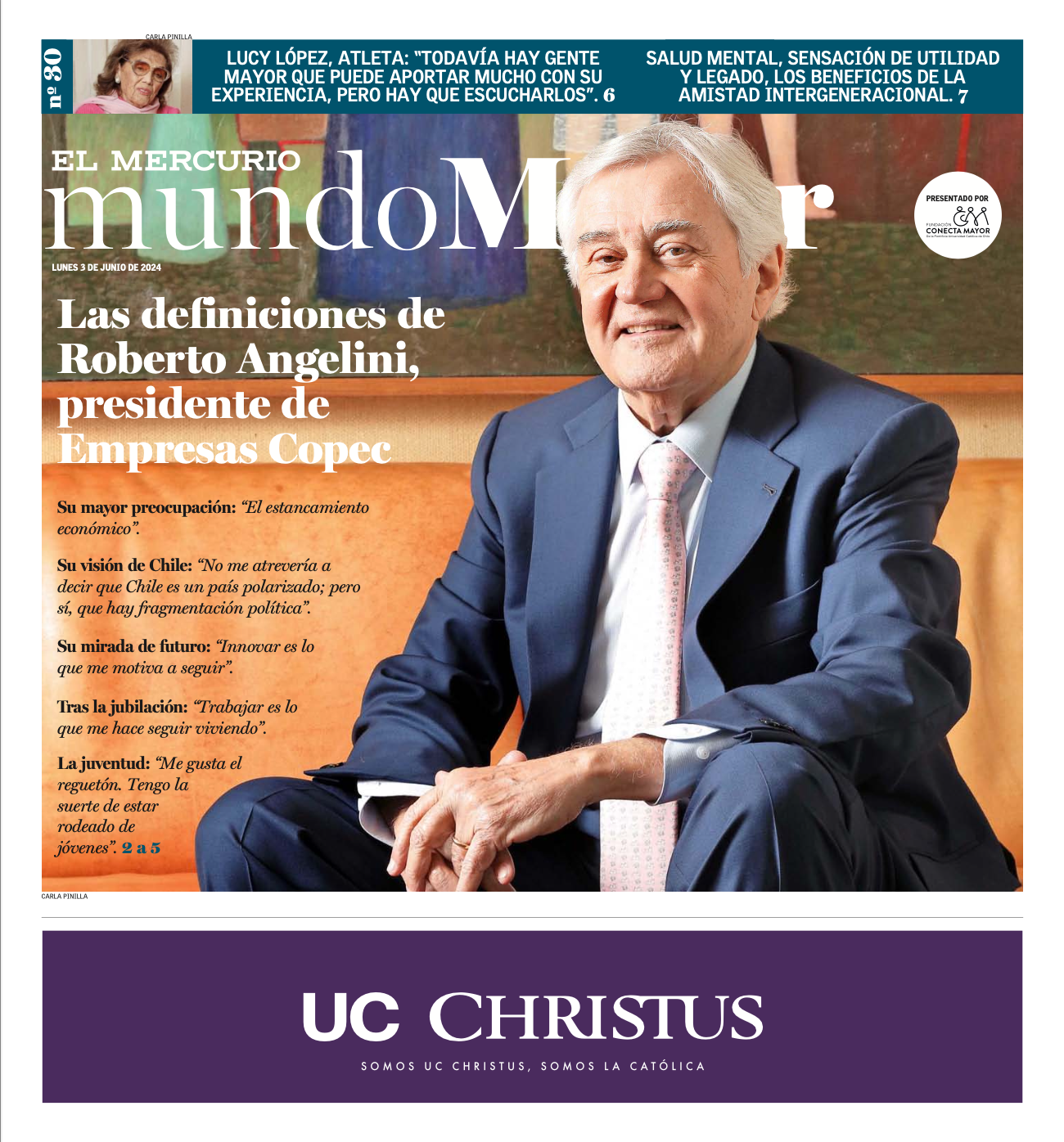 Portada de la revista Mundo Mayor edición número 30 con Roberto Angelini