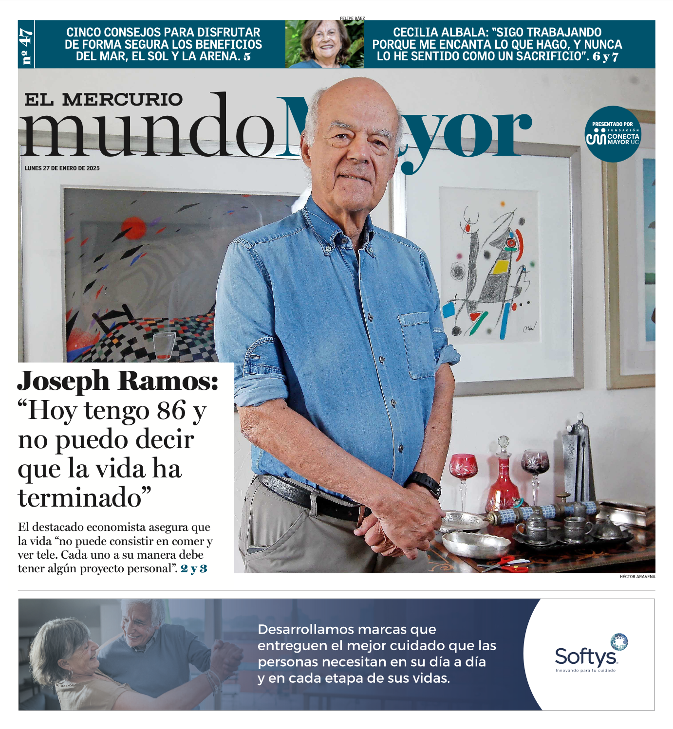 Portada de revista Mundo Mayor 47 con retrato del Líder Mayor Joseph Ramos